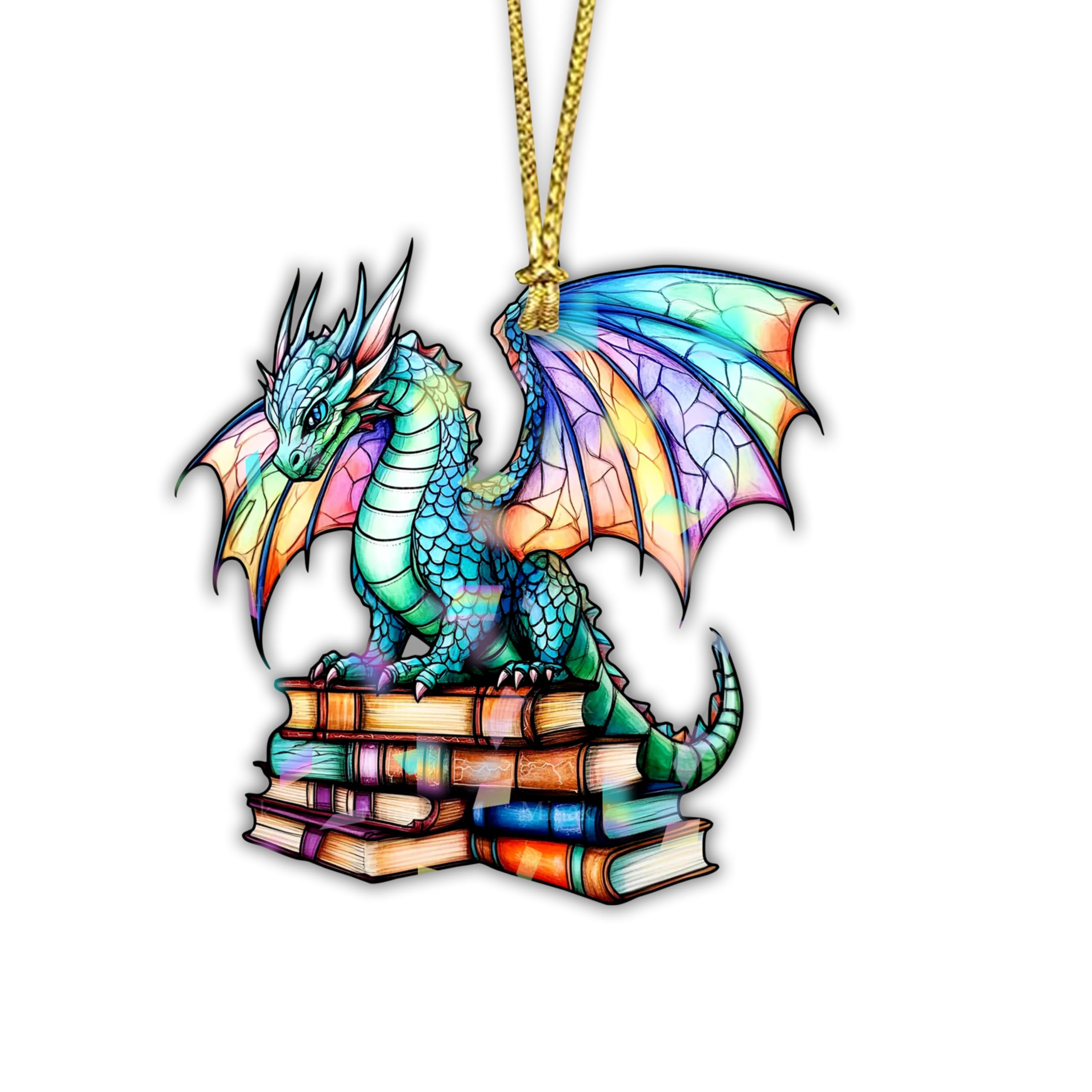 Bibliothèque dragon de Noël suspendue pour une ambiance féerique