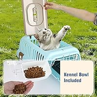 Vista 6 de Perrera de plástico duro para perros y gatos, transportador de mascotas de dos puertas, puerta de alambre de plástico, carga superior o frontal