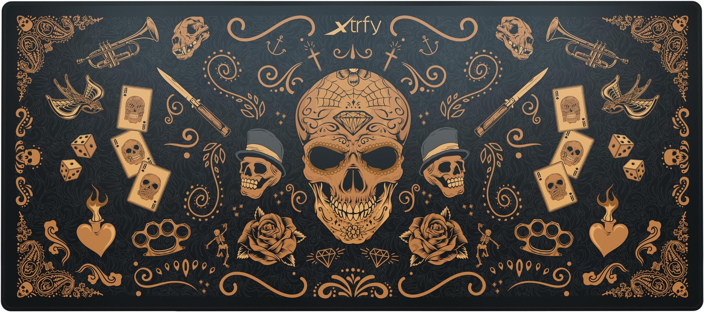 Xtrfy GP5, XL Fabric Gaming Mouse Pad (920 x 400 x 3 mm), Smooth Speed Pad for Precision, Stitched Edges, Non-Slip Base Machine-Washable, Calavera Edition