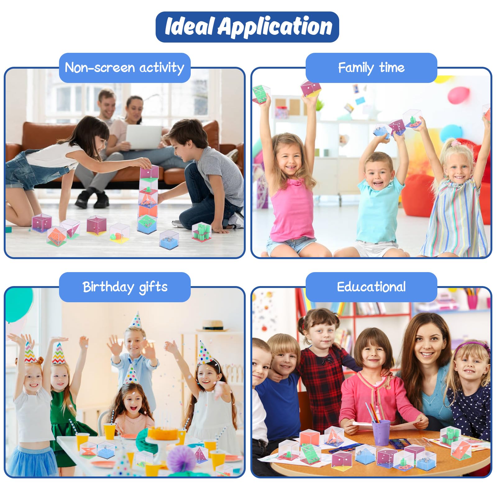 SULOLI 24 Pezzi Cubi Rompicapo,Mini Puzzle Box con Livelli di Difficoltà Assortito,Gadget Regalini Fine Festa Compleanno Bambini