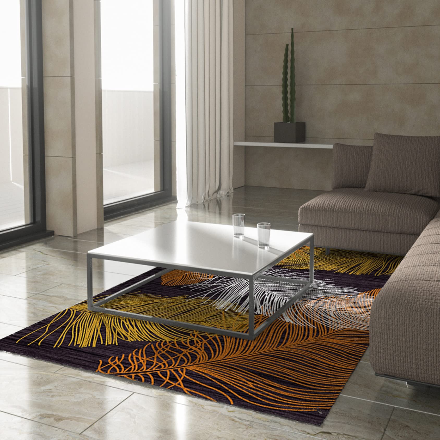 RYNS Antideslizante Alfombrilla 100x440cm PVC Impermeable y Resistente al Aceite Moderna Alfombra Cocina Mejor Calidad Diferentes Dimensiones para Entrada Sala de Dormitorio A