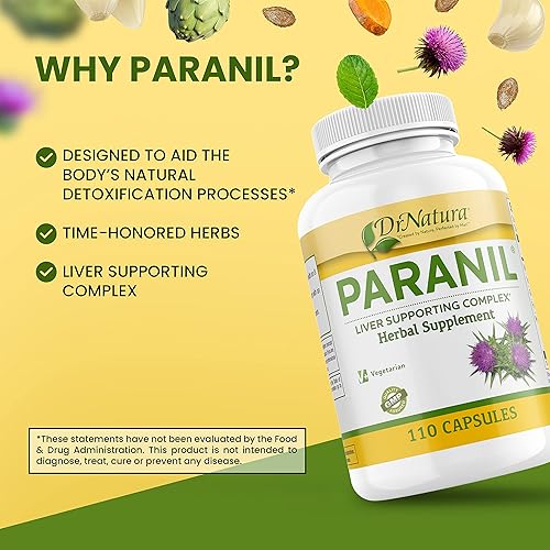 Miniatura 4 de DrNatura Paranil® Liver & Colon Cleanse - Complejo de 17 hierbas con cardo mariano para desintoxicación, 110 cápsulas vegetarianas