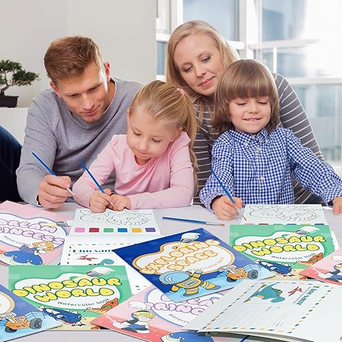 Miniatura 6 de TWWDE AUG Libros de pintura con agua, libro para colorear de acuarela para niños de 4 a 8 años, libro de pintura de acuarela para niños pequeños,