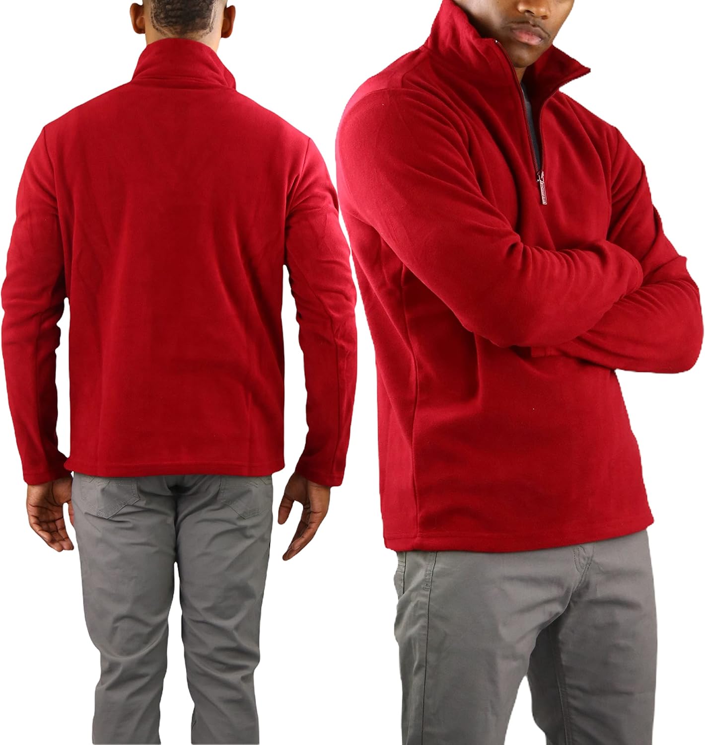 ToBeInStyle Men's Smart and Classy Polar Fleece Quarter Zip Pullover