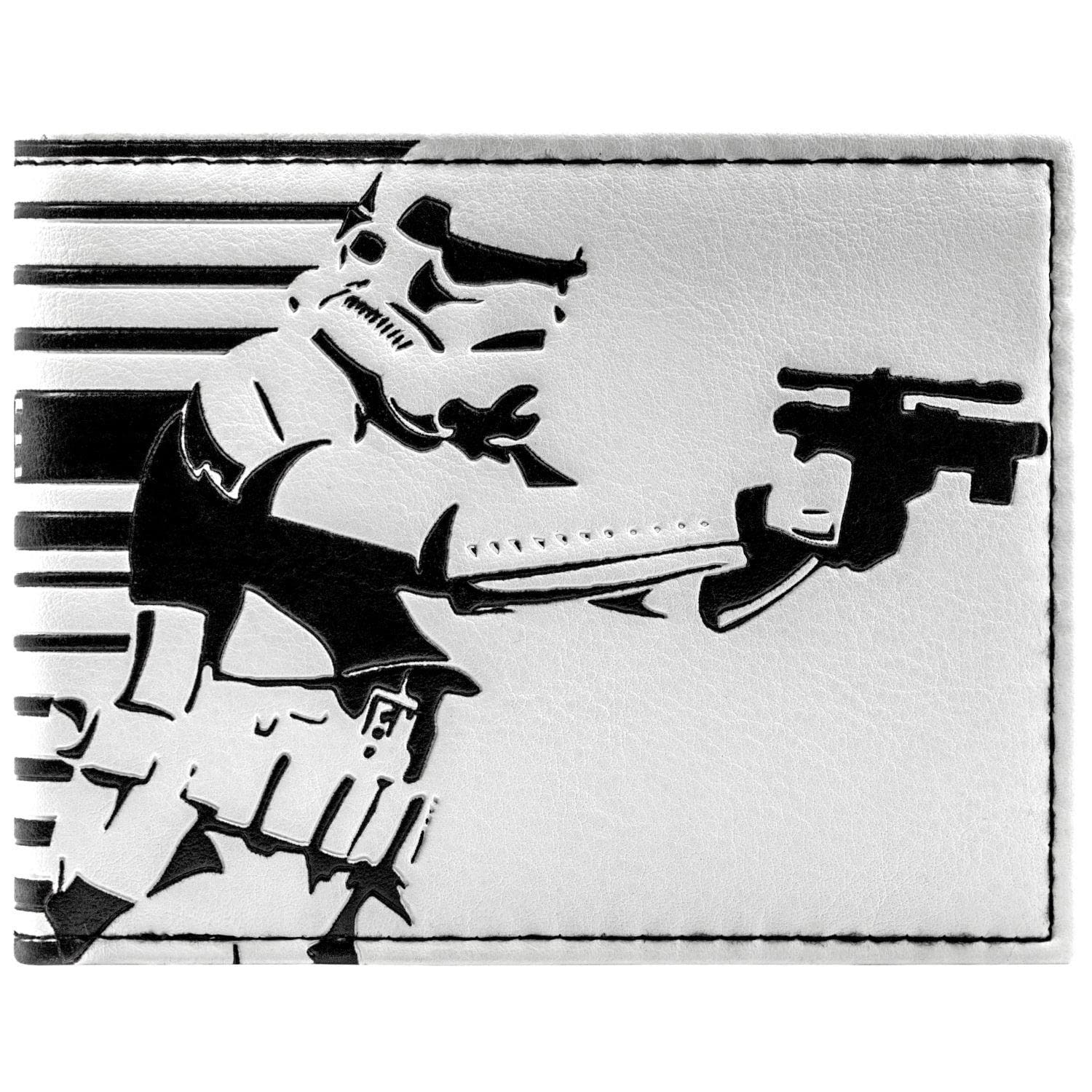 Star Wars Galactic Empire Stormtrooper in Action White ID and Card Bi-Fold Wallet, One Size