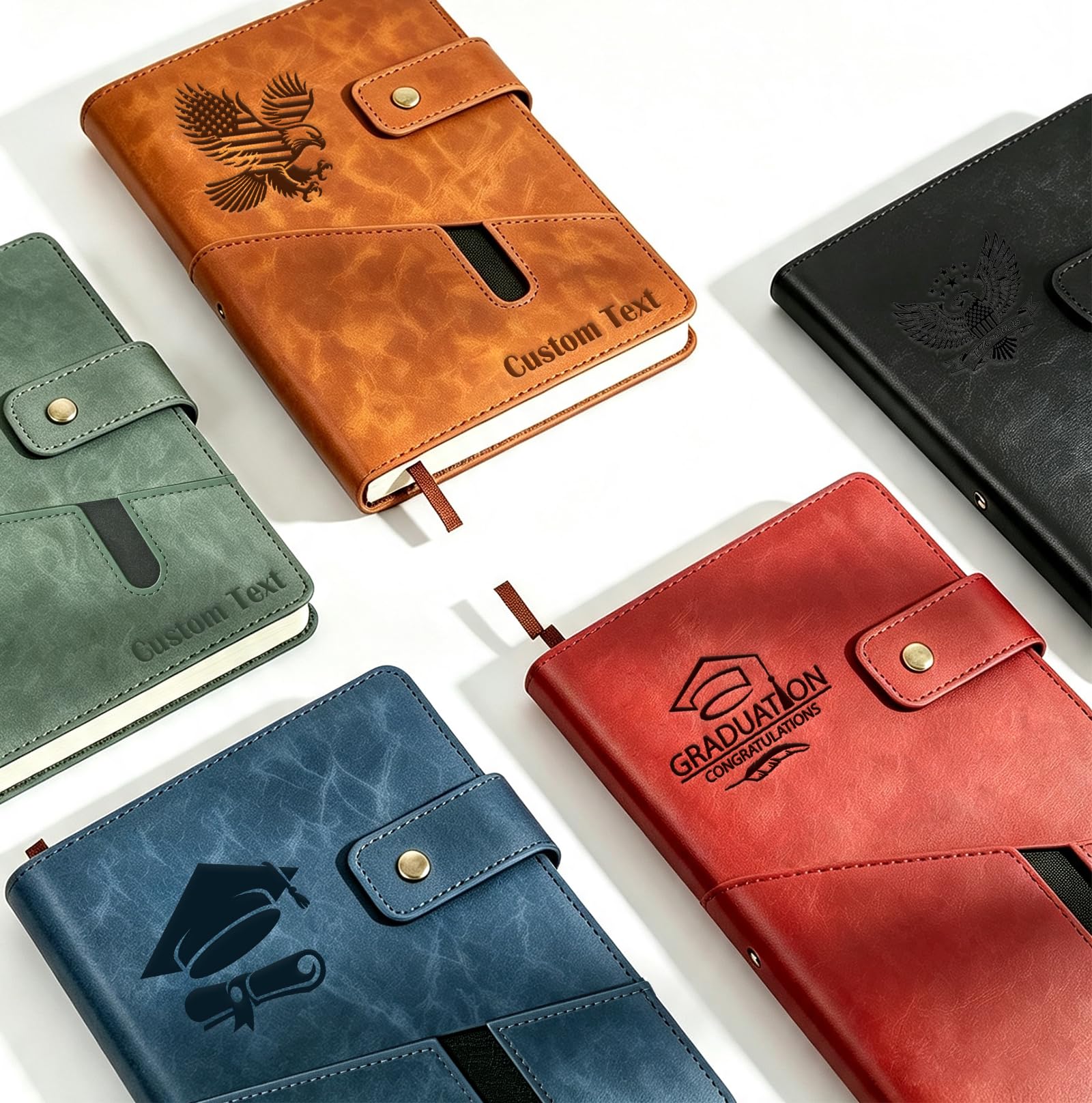 NEH Personalized leather journal with custom icons and text