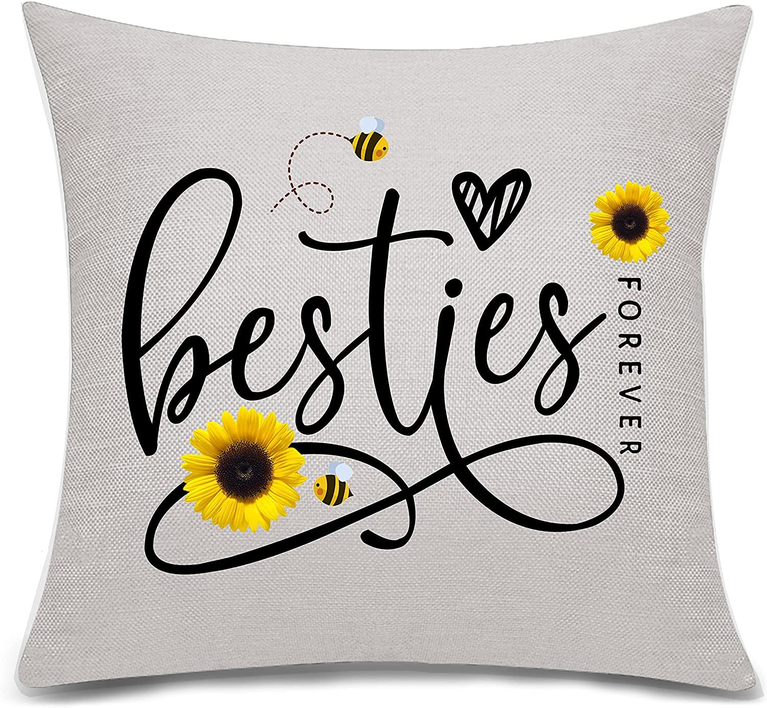 Getagift Besties Throw Pillow Cover Cushion Cover for Sisters Friends Friendship for Women Birthday
