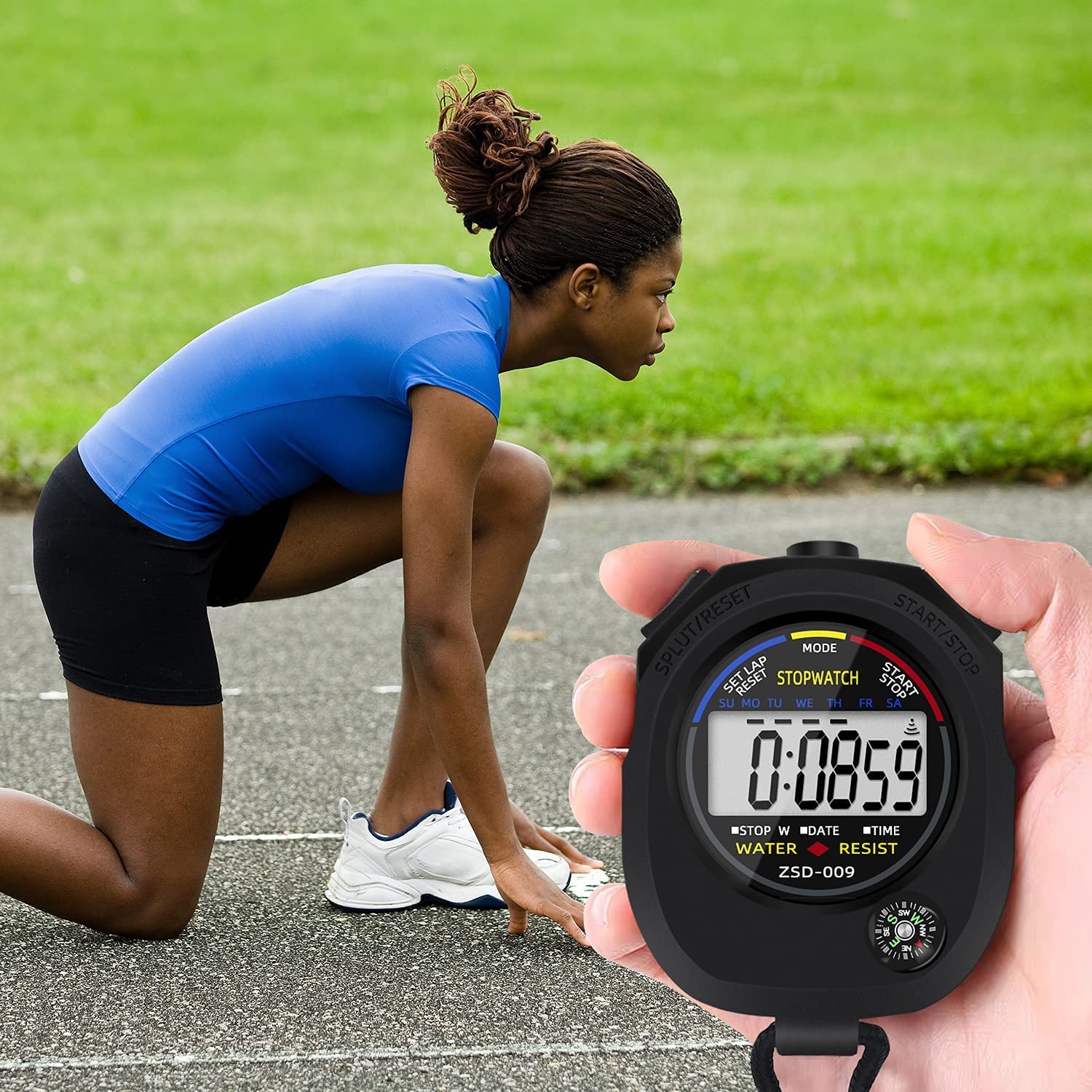 Wielofunkcyjny elektroniczny cyfrowy stoper sportowy, duży wyświetlacz z datą i funkcją alarmu, odpowiedni dla trenerów sportowych, trenerów fitness i sędziów (18 sztuk)