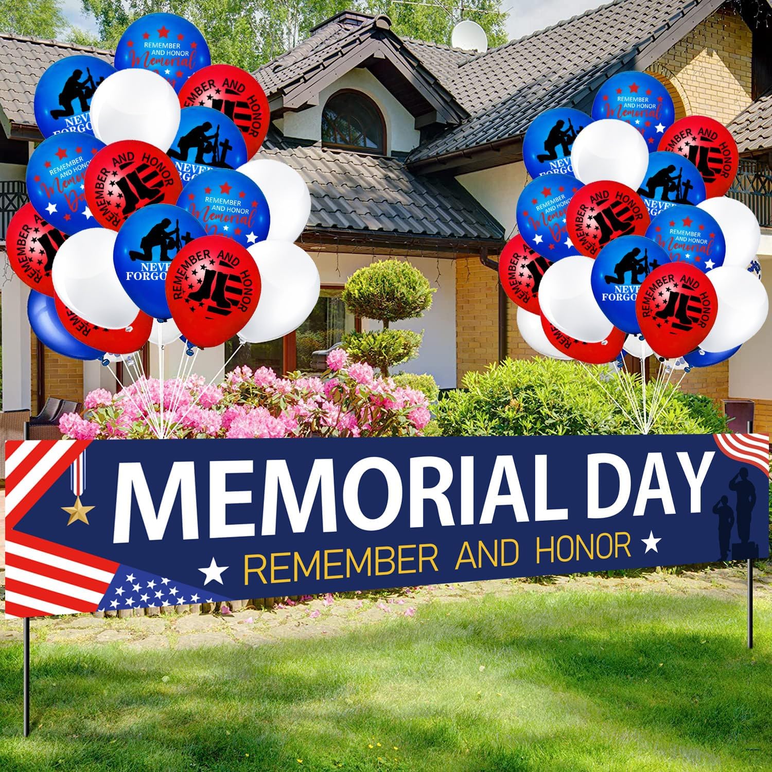 Memorial Day Decorations Memorial Day Banner for Fence Yard