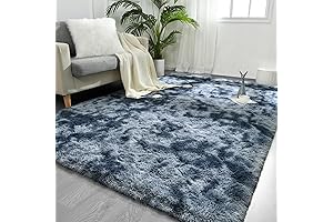 FlyDOIT 6x9 Feet Grey and Blue Area Rug
