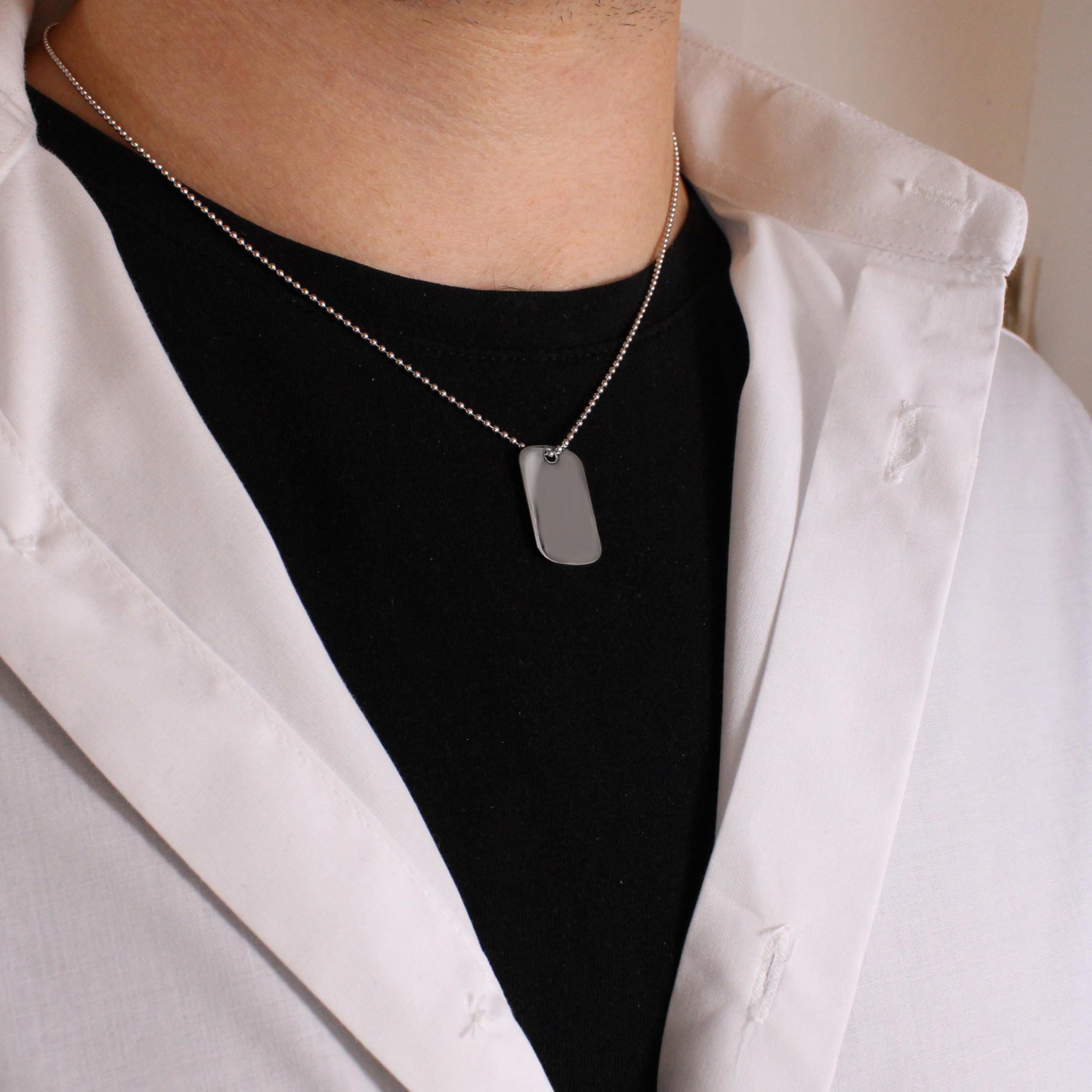 Sakrami Collana in Argento 925 con Piastrina Incidibile – Gioiello Elegante Uomo, Ragazzo – Idea Regalo per Compleanno, Anniversario, Natale, Festa del Papà + Confezione Regalo Personalizzata