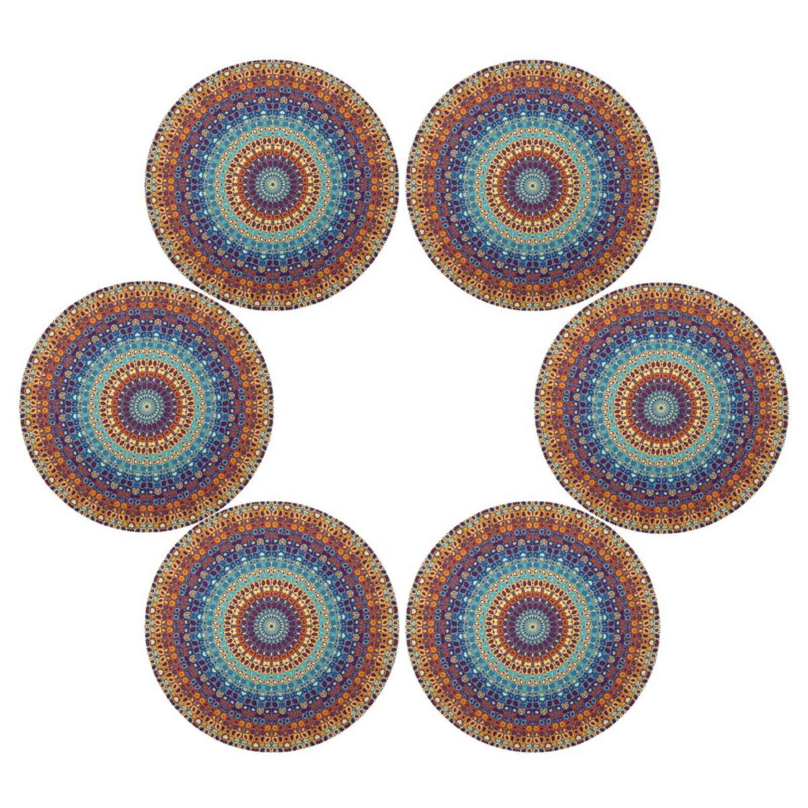 Kigai Mandala Runde Tischsets – Rutschfest, Waschbar, Hitzebeständig, 39 Cm, 4er Set