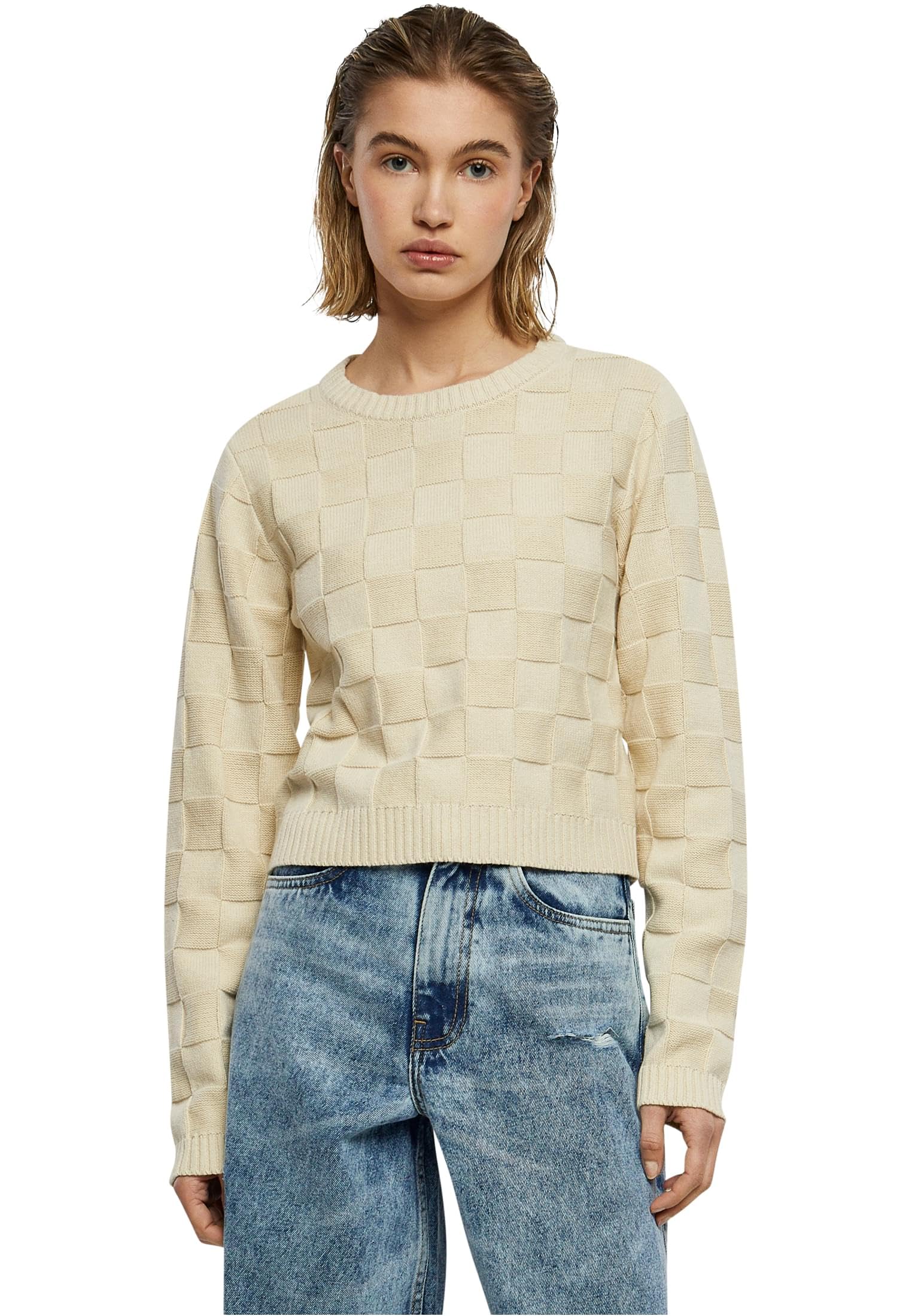 Urban Classics Damen Ladies Check Knit Sweater