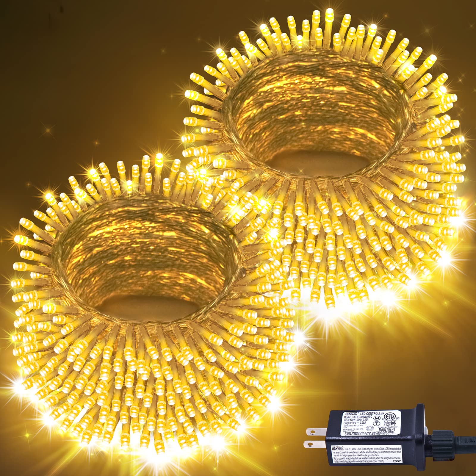 Jmexsuss 163ft 500 Led 250ledx2 Warm White String Lights 8 Modes Christmas String Lights Indoor Plug In Christmas Tree Lights Outdoor Waterproof For Room Bedroom Wedding Party Holiday Decoration Amazon Com