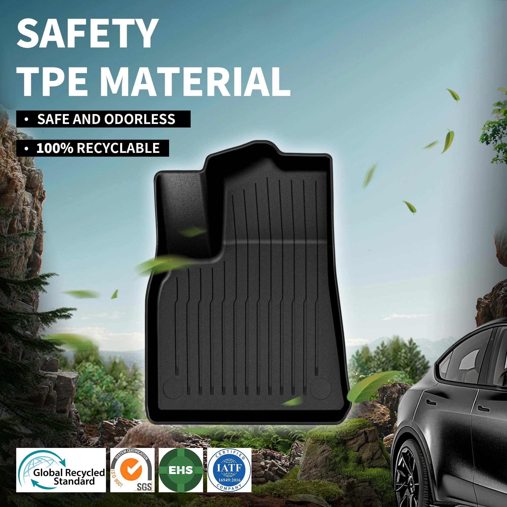 OEDRO Floor Mats Trunk Mat with Backrest Mat for Tesla Model Y 7-Seater 2025-2020 Not Fit Model Y — view 7