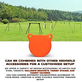 Highwild AR500 Steel Target 4 x 1/2 Gong Shooting Metal Target - Neon Orange