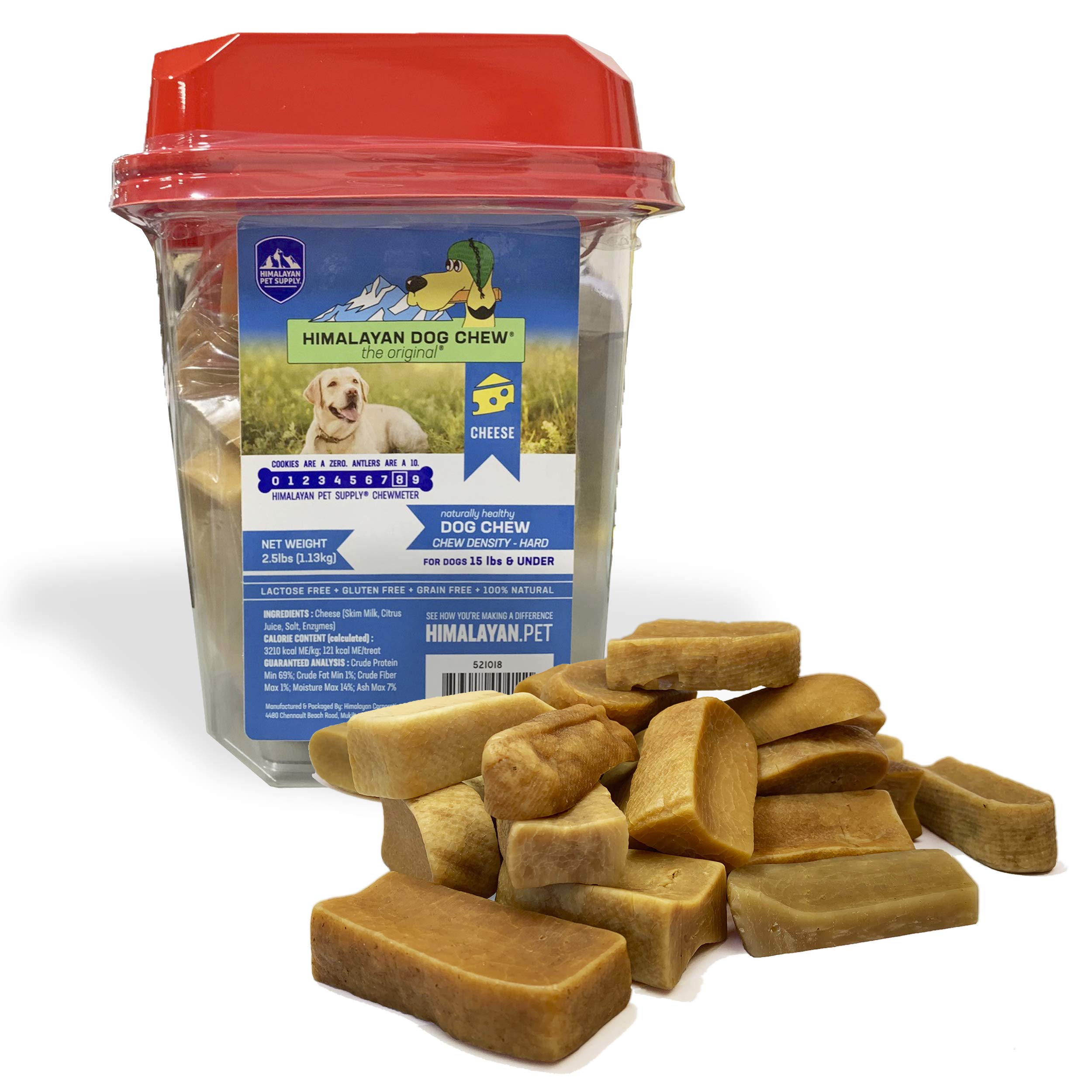 Himalayan Hard Cheese Chews | Long Lasting, Stain Free, Protein Rich, Low Odor | 100% Natural, Healthy & Safe | No Lactose, Gluten Or Grains | 2.5 lbs BULK TUB | SMALL | for s 15 Lbs & Smaller
