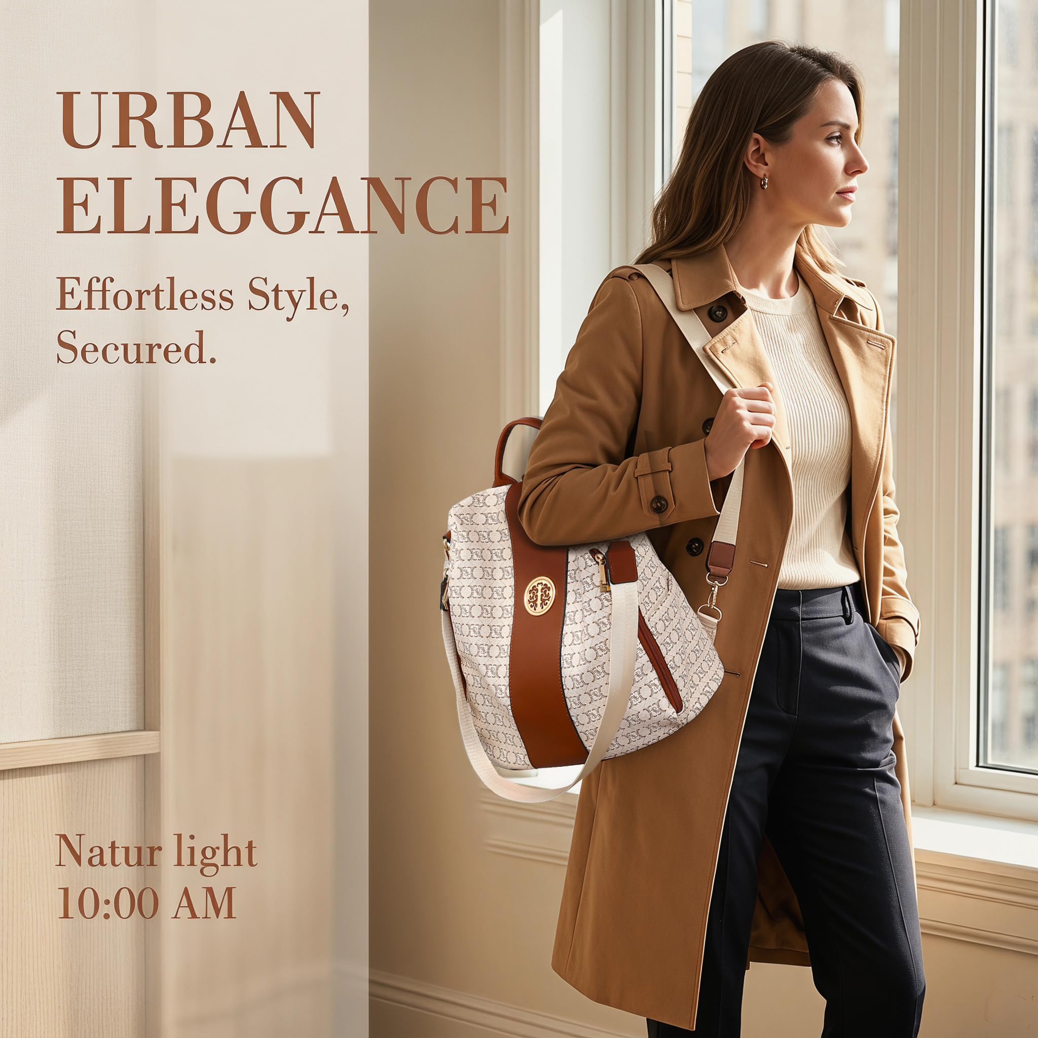 MKP COLLECTION Mochila de moda para mujer, con múltiples bolsillos, antirrobo, mochila de viaje, bolsa de hombro, juego de 2 piezas