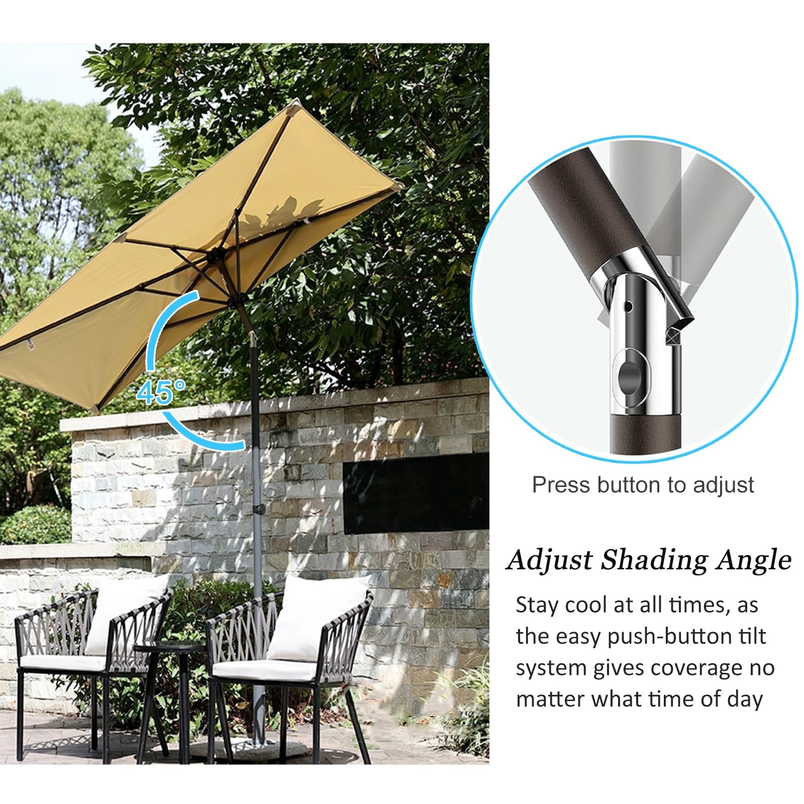 bed bath & beyond patio umbrella 7 ft 7 x 7 ft Outdoor Patio Umbrella with Tilt - Bed Bath & Beyond