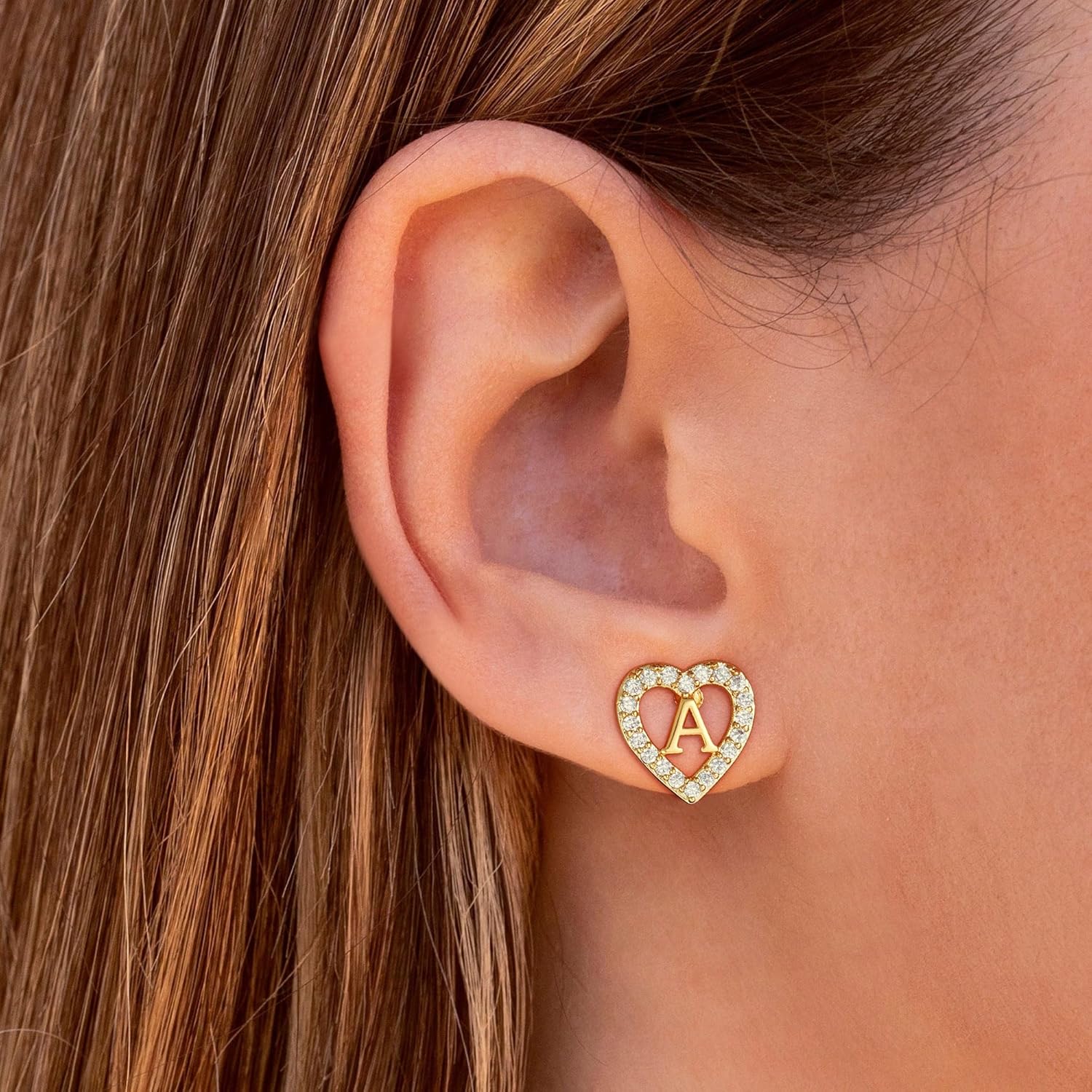 Christmas Gifts for Grandkids Initial Earrings for Girls, 18K Gold Plated Heart Initial Letter Earrings Teen Girl Gift Trendy Stuff Birthday Christmas Gifts for Girls Kids Jewelry - Image 4