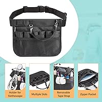 Vista 2 de Damero Riñonera para enfermera, cangurera para enfermera con soporte para cinta, cinturón organizador de cintura de enfermera para estetoscopios