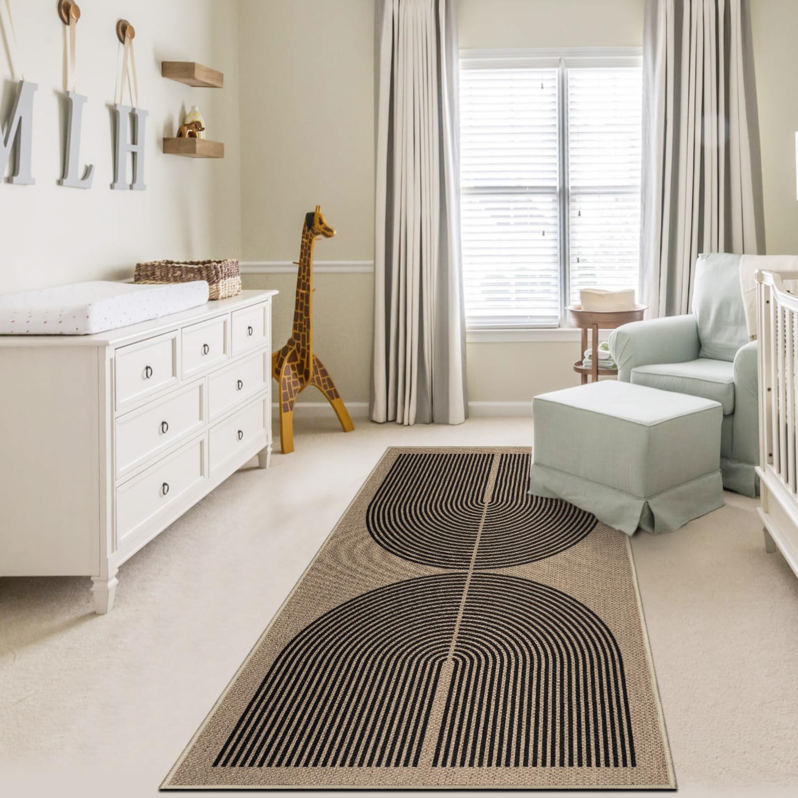 Capslpad Alfombra de pasillo para entrada, 80 x 150 cm, antideslizante, lavable, aspecto de yute, alfombra de cocina, alfombra duradera de fibra natural para sala de estar, dormitorio, balcón, pasillo