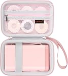 Canboc Hard Carrying Case Compatible with NELKO P21 Label Maker Machine, Portable Bluetooth Label Printer Box, Zipper Mesh Bag fits Label Paper and Charging Cord, Pink