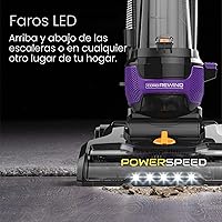 Vista 3 de Eureka Aspiradora vertical ligera y potente PowerSpeed NEU202 con rebobinado automático del cable, morado