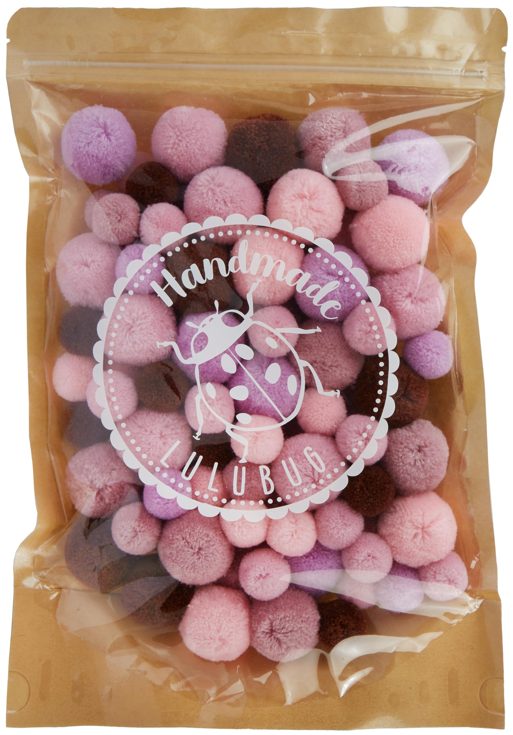 Lulubug 500 Pompon Per Fai Da Te – 1 E 2 Cm, Colori Assortiti, Effetto Feltro, Con Cerniera Richiudibile, Per Bambini E Adulti