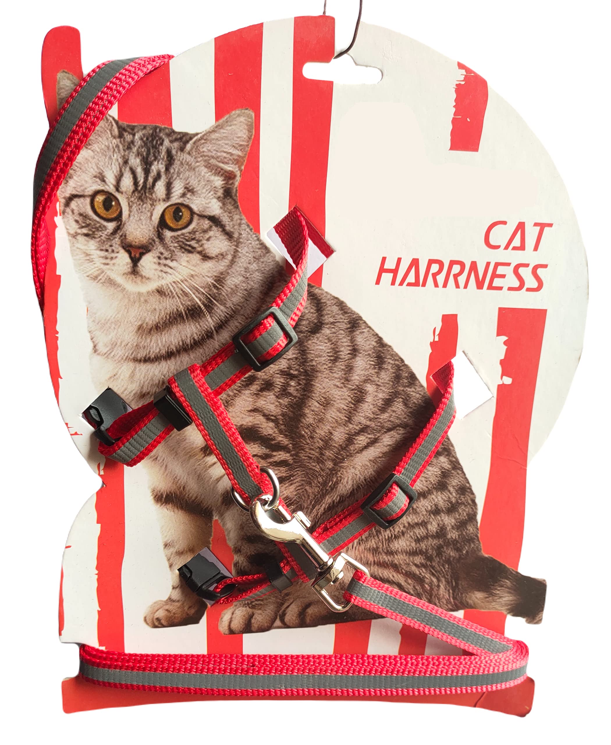 Woofy Reflective Adjustable Cat Harness Nylon Strap Collar with Leash Cat Body Belt Reflected, Safety Cat Harness ( Colour May Vary) (B09FT9DPBK) Amazon Price History, Amazon Price Tracker