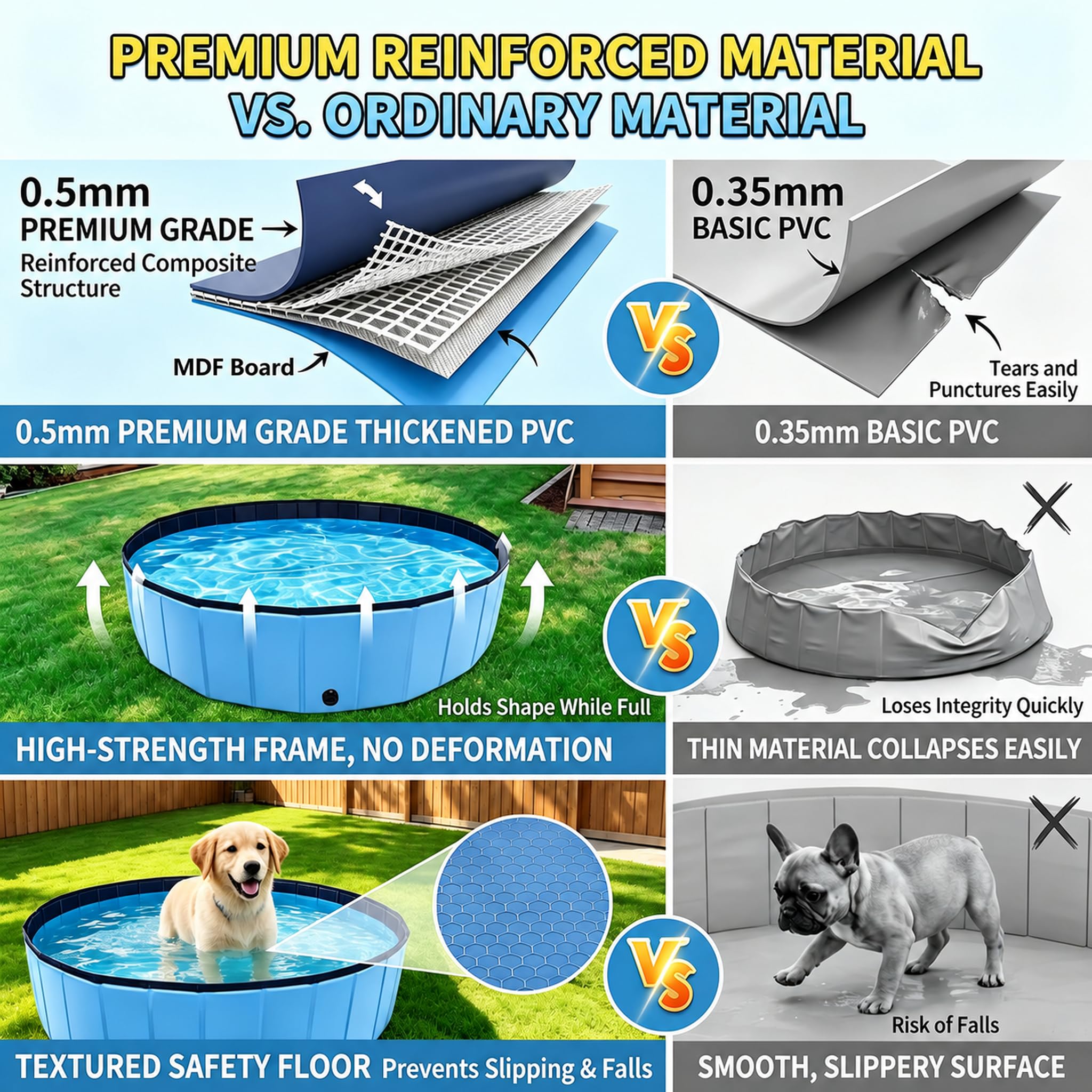 Piscine pour Chien, Piscine Chien Pliable PVC