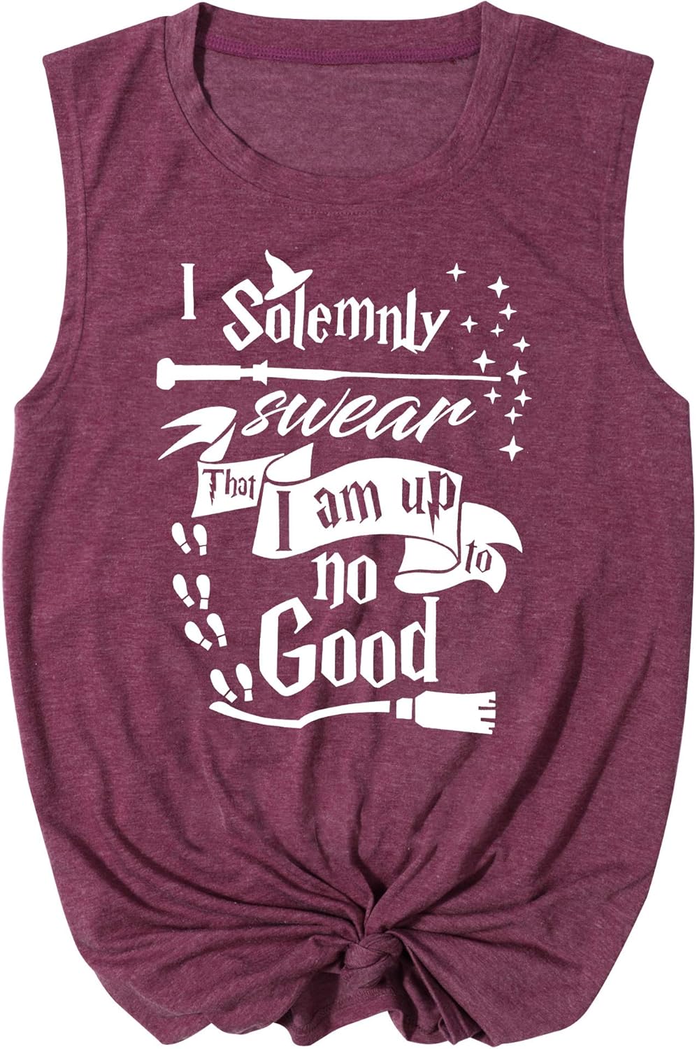 I Solemnly Swear That I Am Up to No Good Tank Tops for Women Funny Casual Sleeveless Shirt : Clothing, Shoes & Jewelry