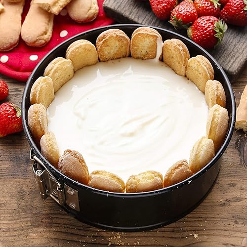 Miniatura 4 de Classic Cuisine Springform - Sartén para tarta de queso con tapa, 10 utensilios para hornear, antiadherente, apto para viajes, tapa a presión, acero