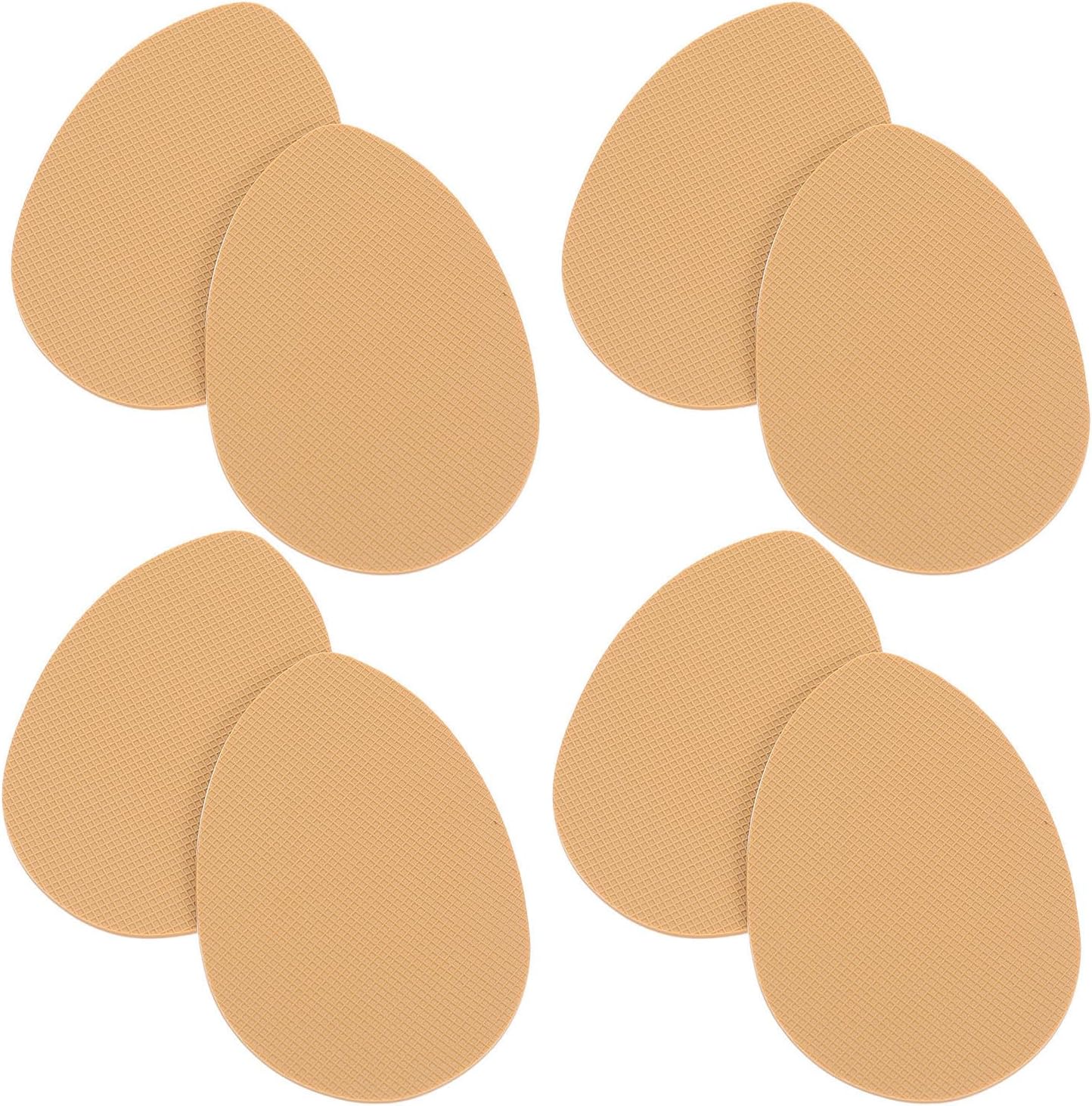 4 Pairs Silicone Anti Slip Shoe Pads for Dress and Casual Shoes | Khaki, Self Adhesive Pad Design, Wear Resistant Traction Support for Formal Occasions and Office Environments, Women and Men