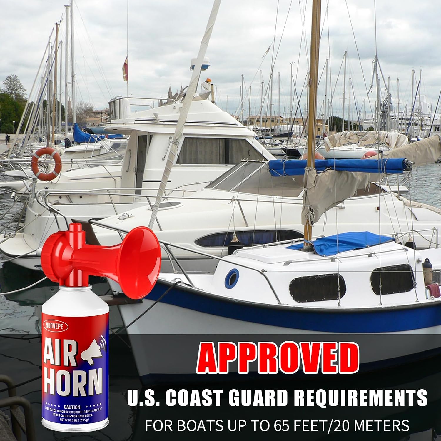 Air Horn 8.3oz for Boating, 120 dB Marine Boat Horn, Loud Airhorn for Sports Events, Outdoor & Marine Use thumbnail