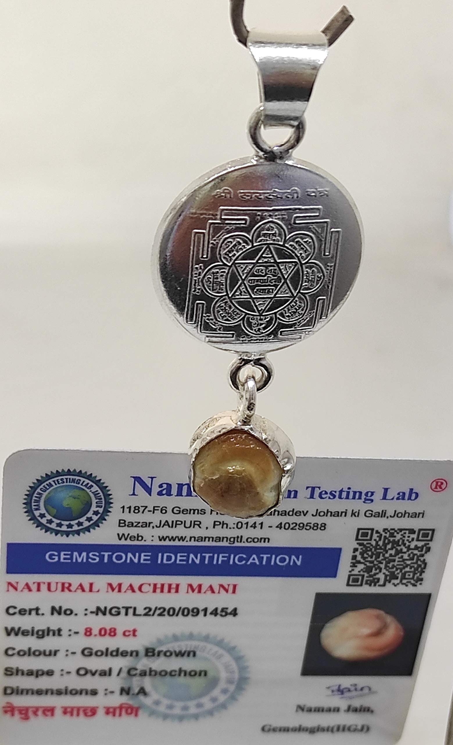 Machmani Locket Silver | Machmani Ke Sath Saraswati Yantra 8 Carat | 100% Natural Certified Machmani with Silver Yantra (B08VG3X3W5) Amazon Price History, Amazon Price Tracker