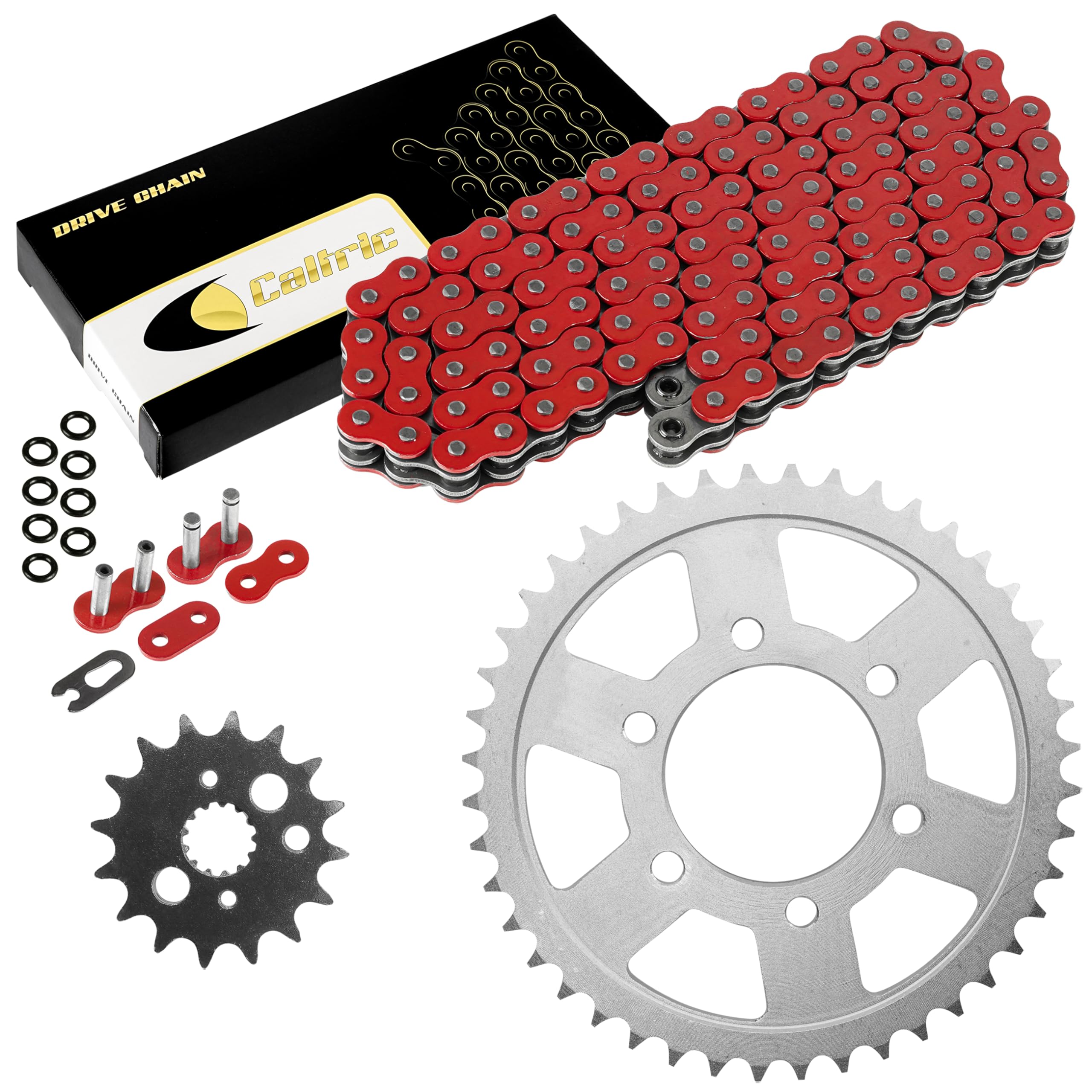 おーたに Amazon.com: Caltric Red O-Ring Drive Chain & Sprockets Kit