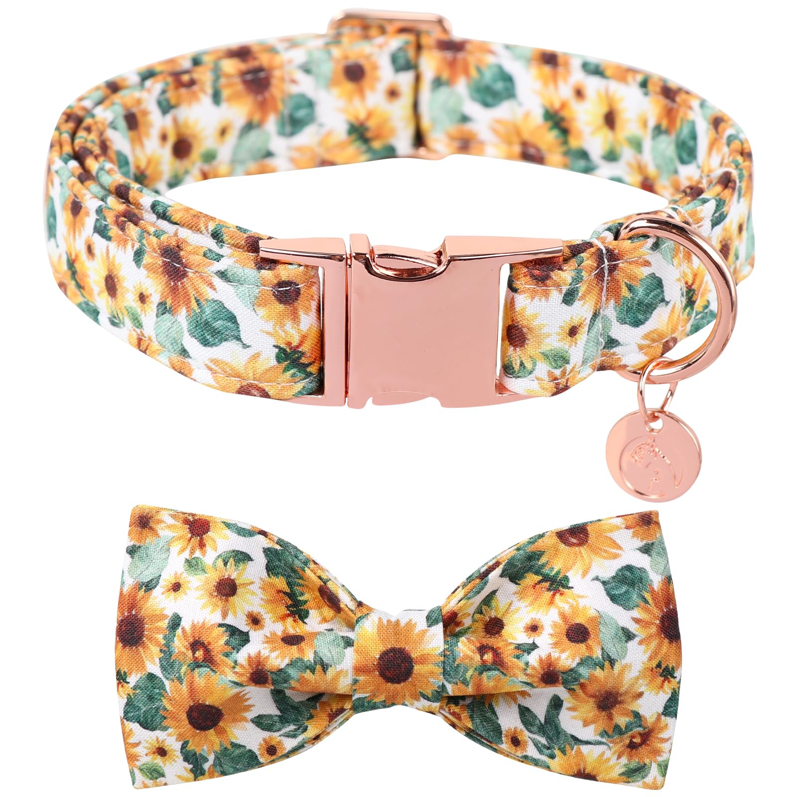 Collier pour chien tournesol doux anti-irritation en coton réglable