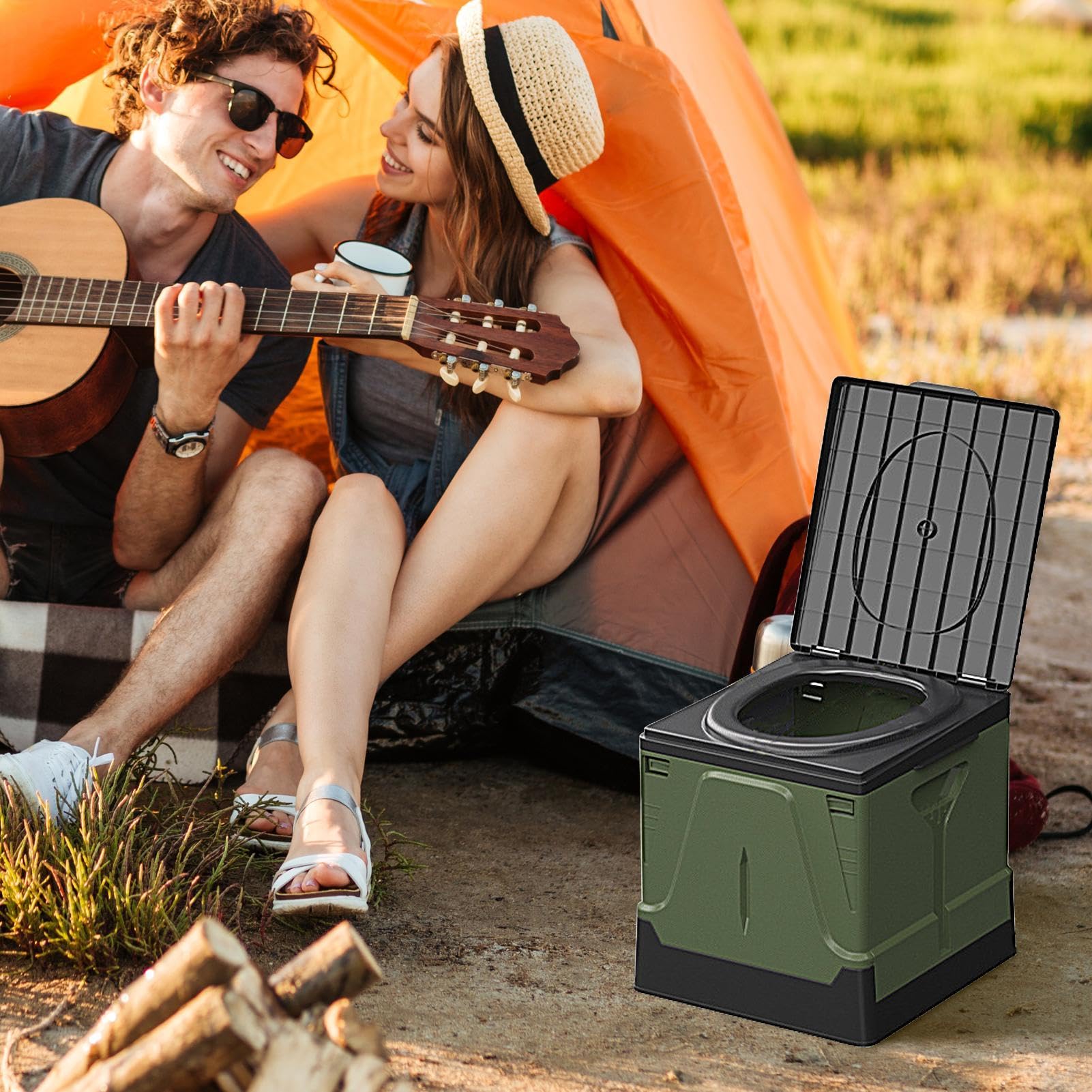 Inodoro Portátil Para Autocaravana Portátil Telescópico 181 kg De Carga | Orinal de Viaje Portátil para Coche para el de Adultos y Niños en Camping, Senderismo, Coche, y Playa