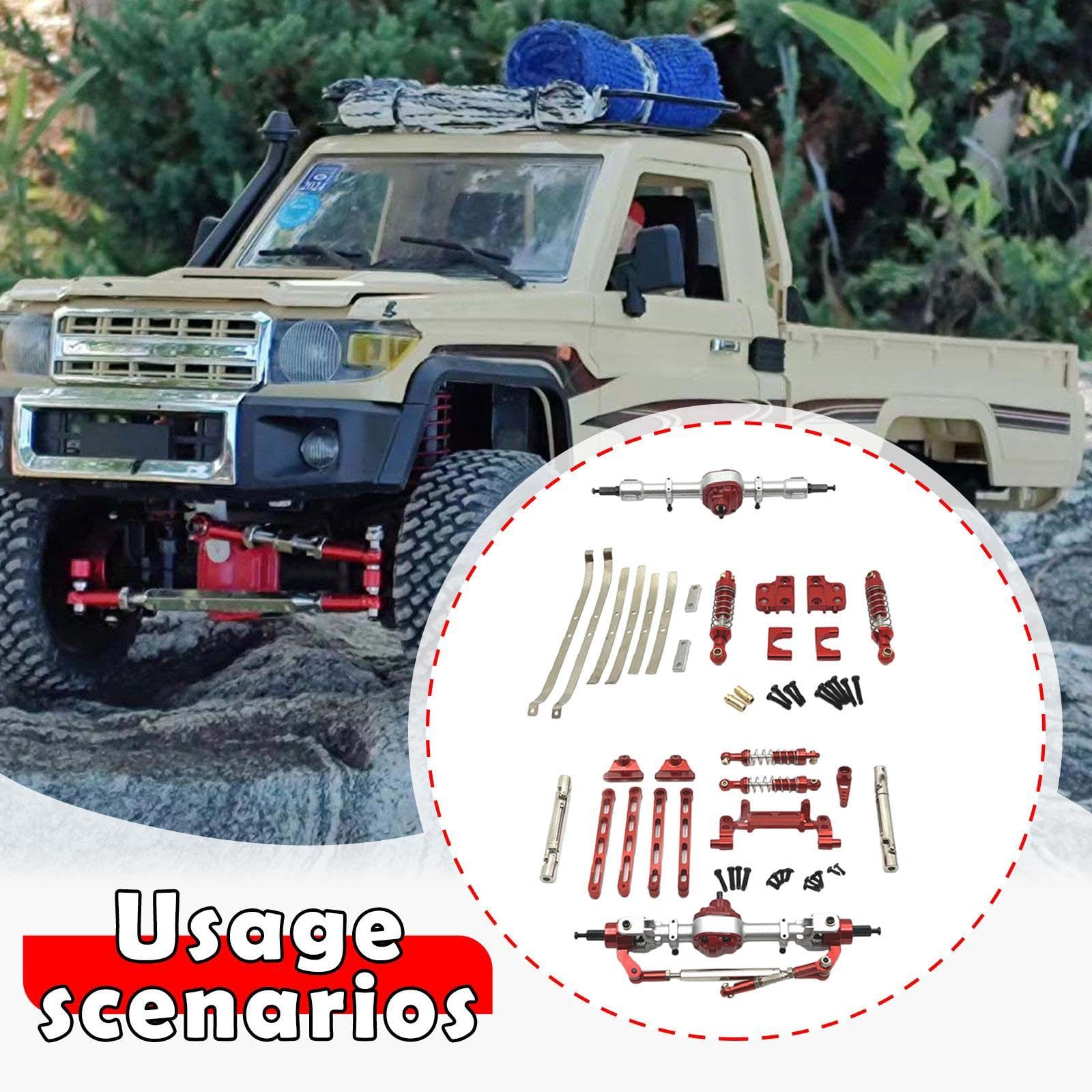 Kit de Reemplazo Y Reacondicionamiento de Piezas de Repuesto Metálicas para Chasis de Coche RC, Accesorio de Montaje de Centro de Gravedad Inferior, U, Rojo