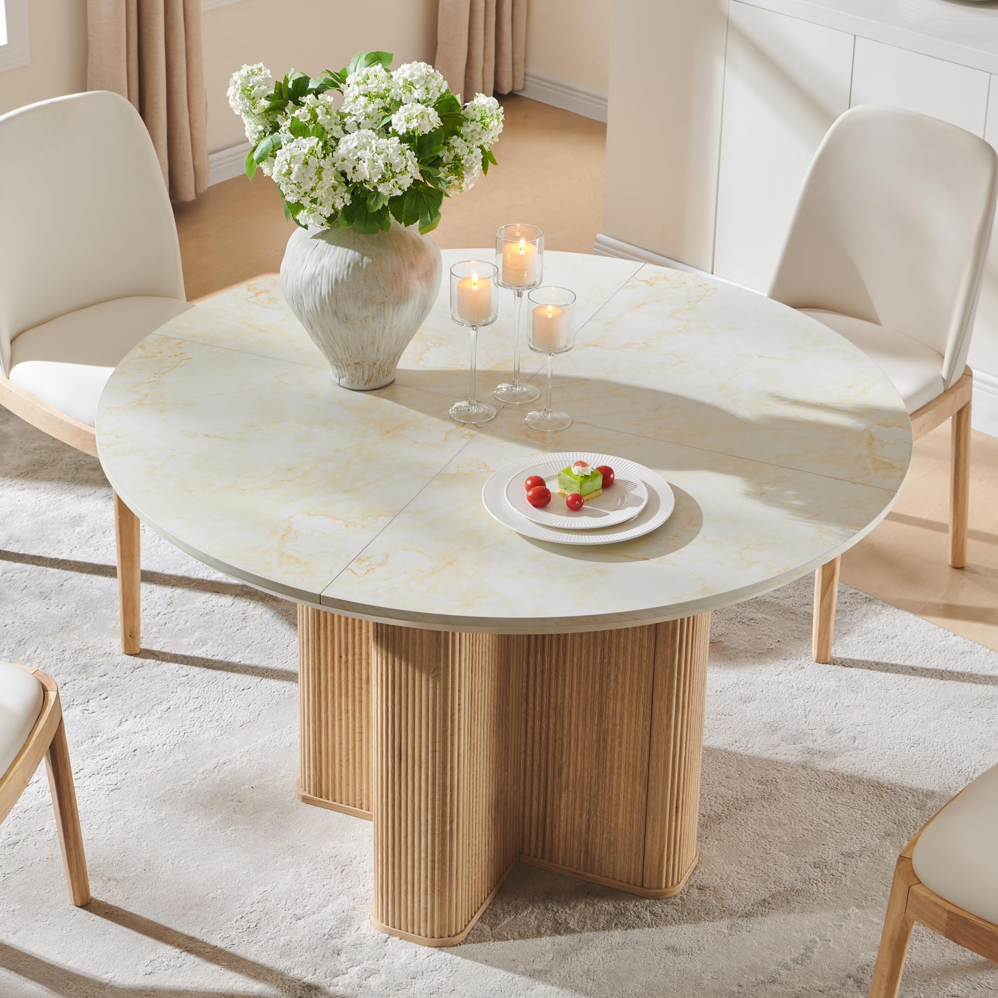 T4TREAM Fluted Round Dining Table