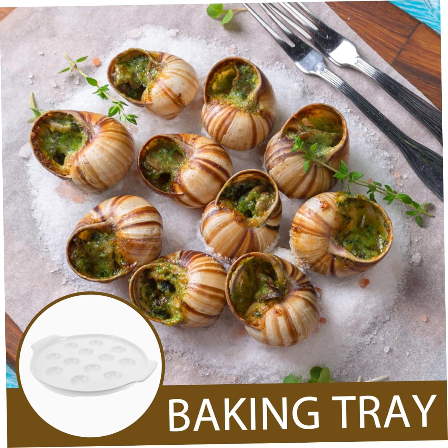 Cabilock Ceramic Escargot Baking Dish with Dual Handles for Easy Lifting Compartment Snail Plate for Home Restaurant Use Versatile Bakeware for Escargots Gourmet Dishes