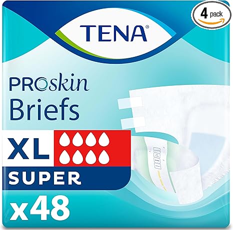 TENA ProSkin Unisex Adult Diapers with Tabs, Maximum Absorbency, X-Large, 48 ct