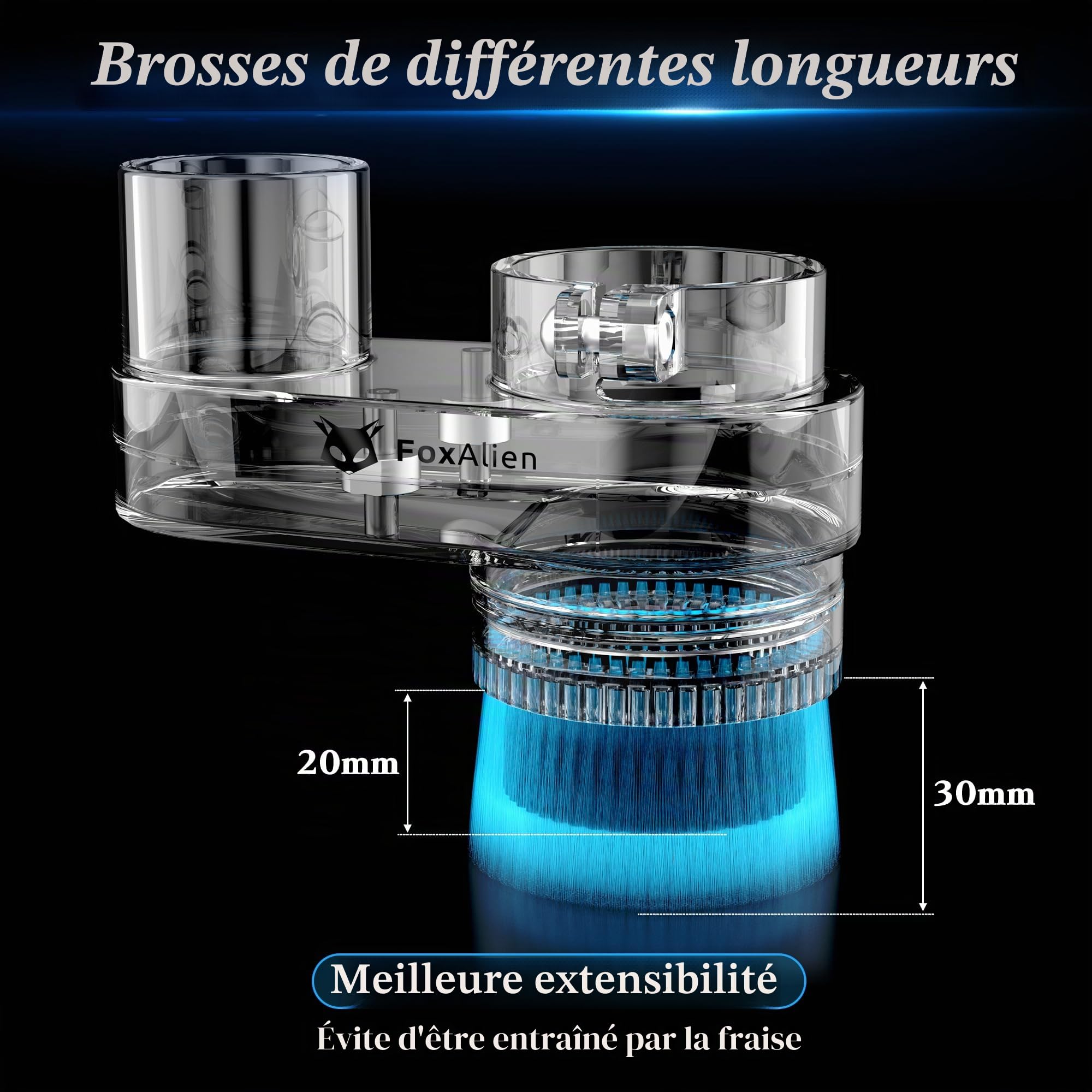 FoxAlien Patin à poussière 42mm pour Mastuer Pro, Masuter 3 CNC Fraiseuse avec moteur de broche 42mm, tuyau diamètre 38mm