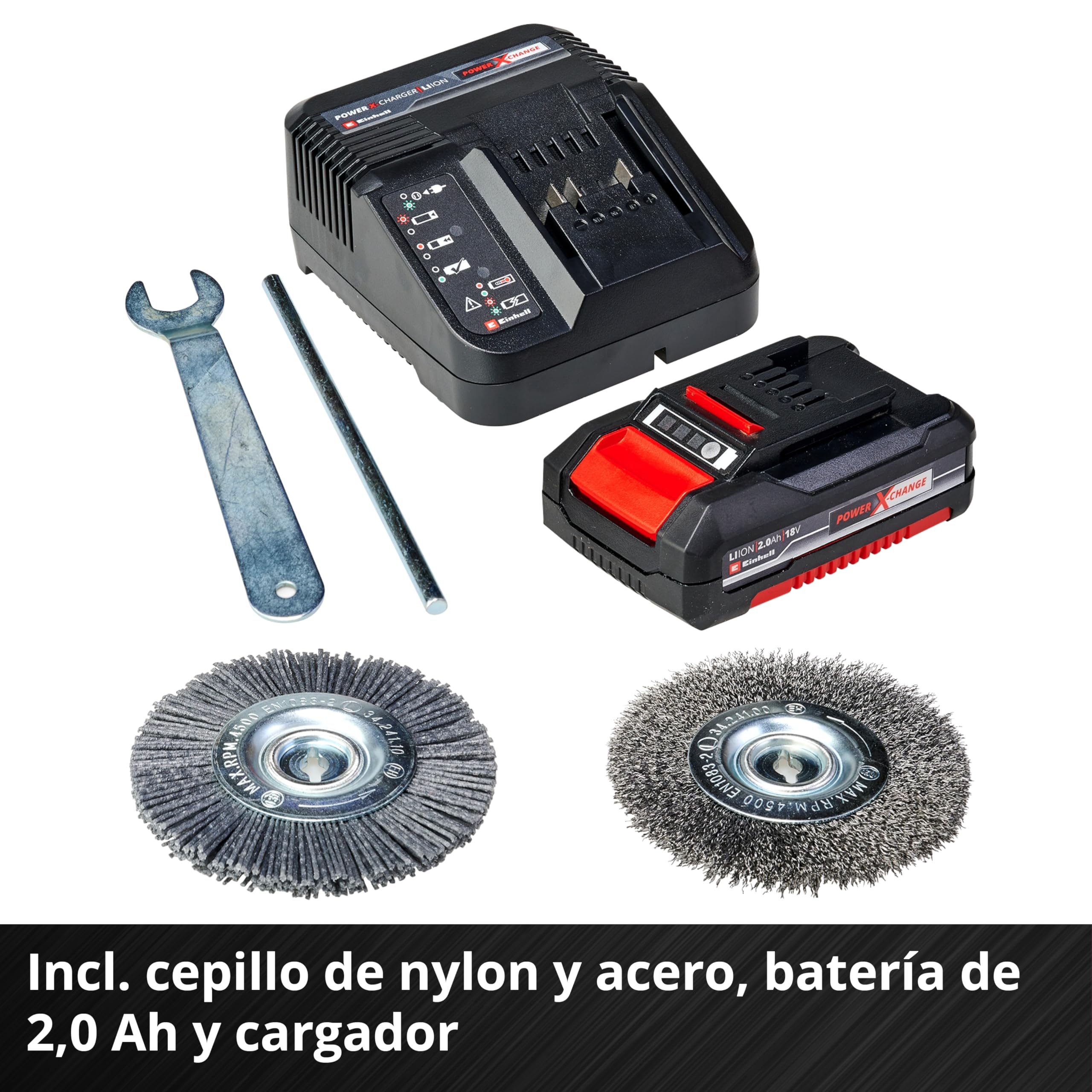 Einhell GC-CC 18 Li Power X-Change - Limpiador de Juntas, 18 V, 2.4 Kg, Incluye 2.0 Ah Batería y Cargador