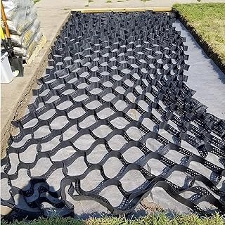 Geo grid 2 Inch Geogrid Driveway, Sidewalks Ground Grid Stabilizer ，2 Inch Thick Expansion Foldable Geo Grid Driveway Stabilization Grids，for Patios/Sheds/Slopes/Pathways/Parking(Size : 1x2m/3.3x6.5ft