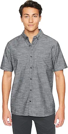 Hurley Men's One and Only Textured Short Sleeve Button Up