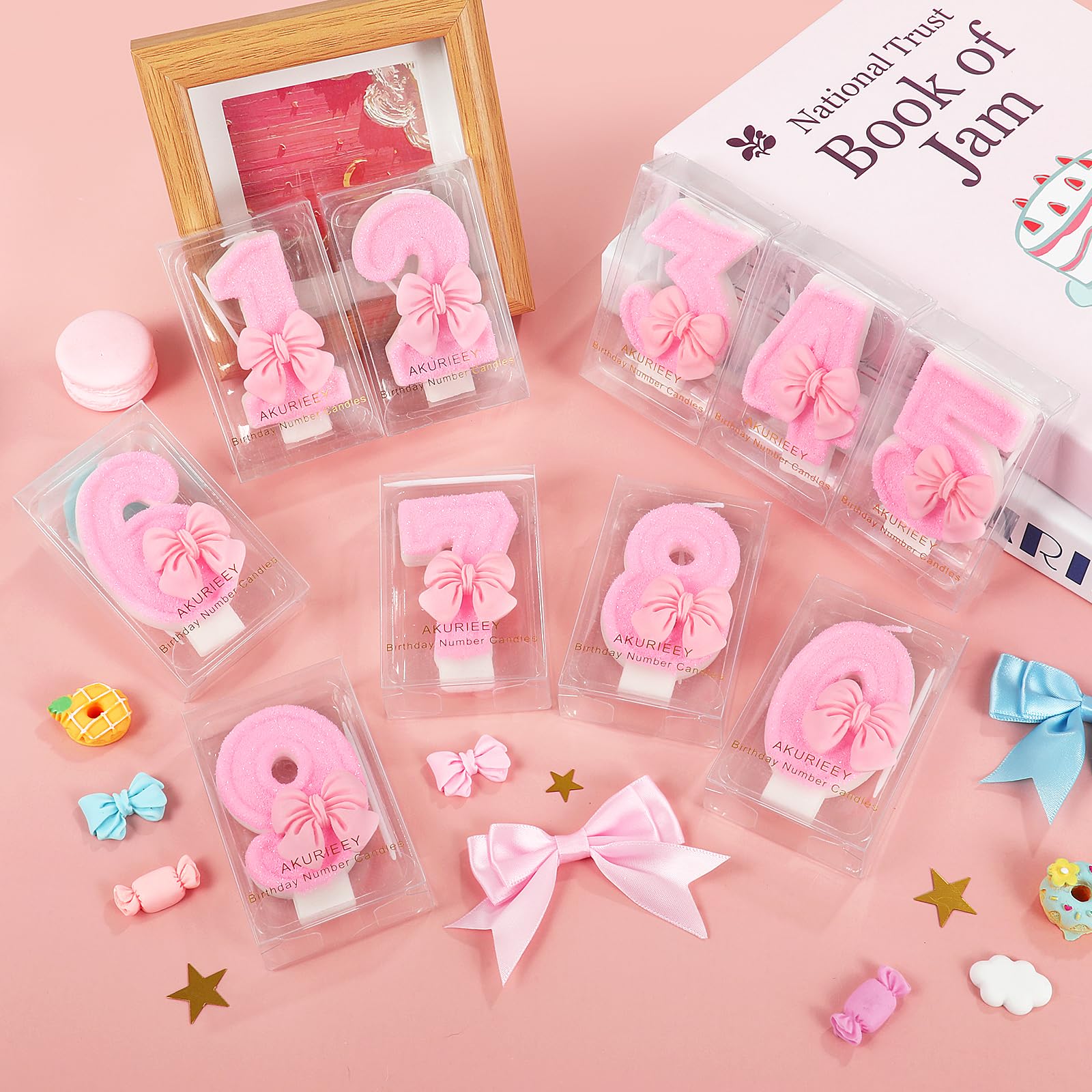 AKURIEEY Vela de cumpleaños rosa con números 0 para decoración de tartas, decoración de fiesta para niñas y mujeres, suministros de celebración de aniversario