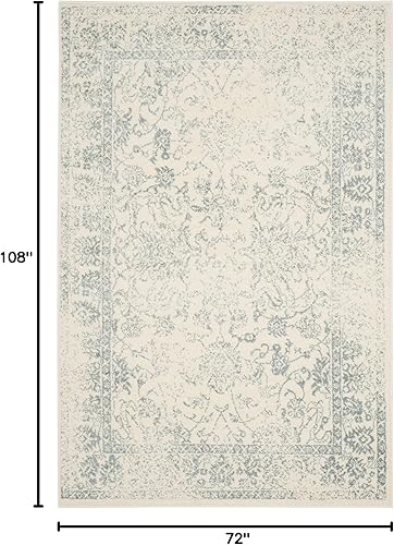 Miniatura 393 de Safavieh colección Adirondack - Alfombra de área, 6 x 9 pies, gris y azul, diseño oriental desgastado, no desprende pelusa, fácil cuidado, ideal