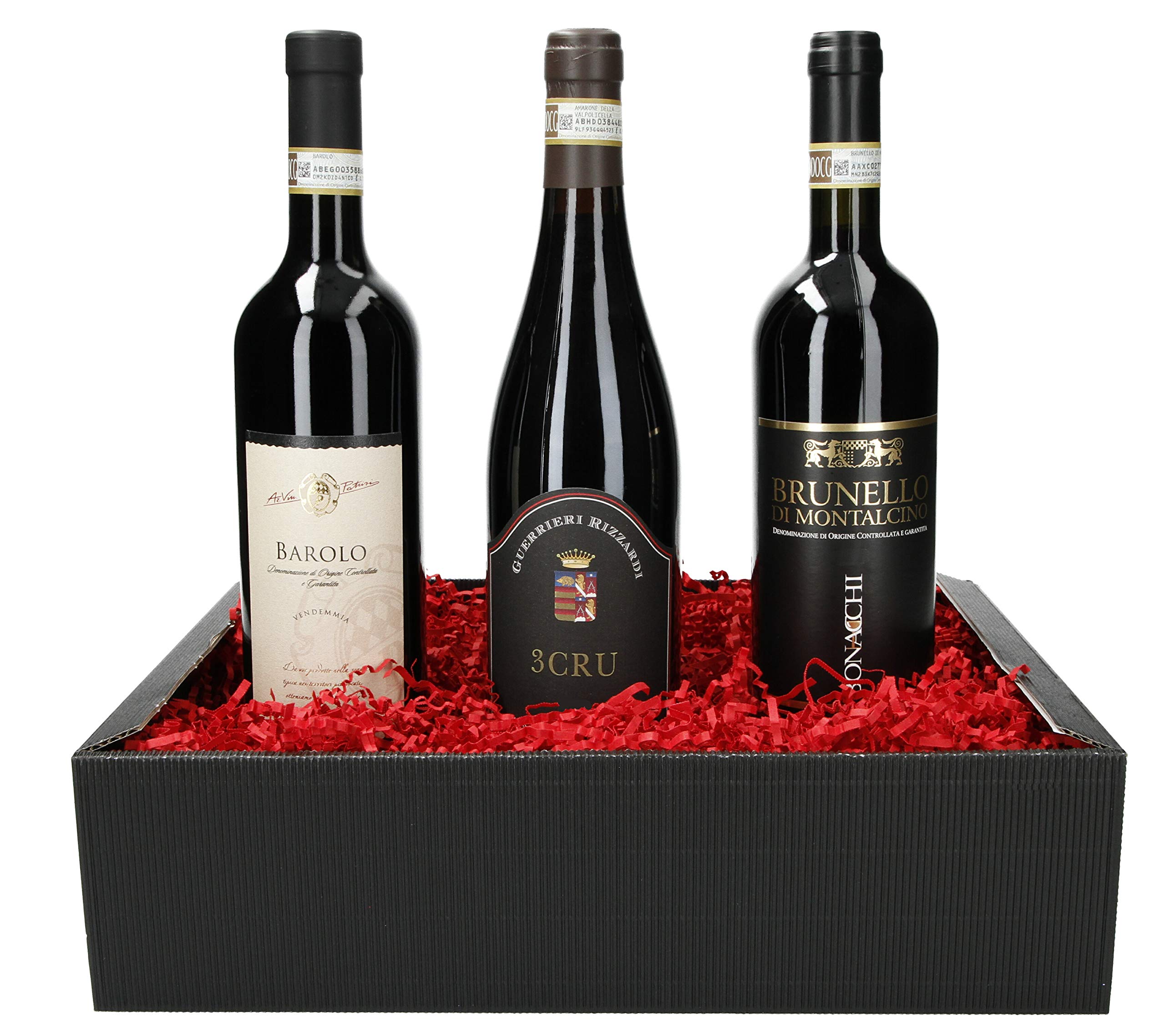 The Wine Guys Geschenkset "Klassiker Italiens" Rotweine im Geschenkkarton (3 x 0.75 l)